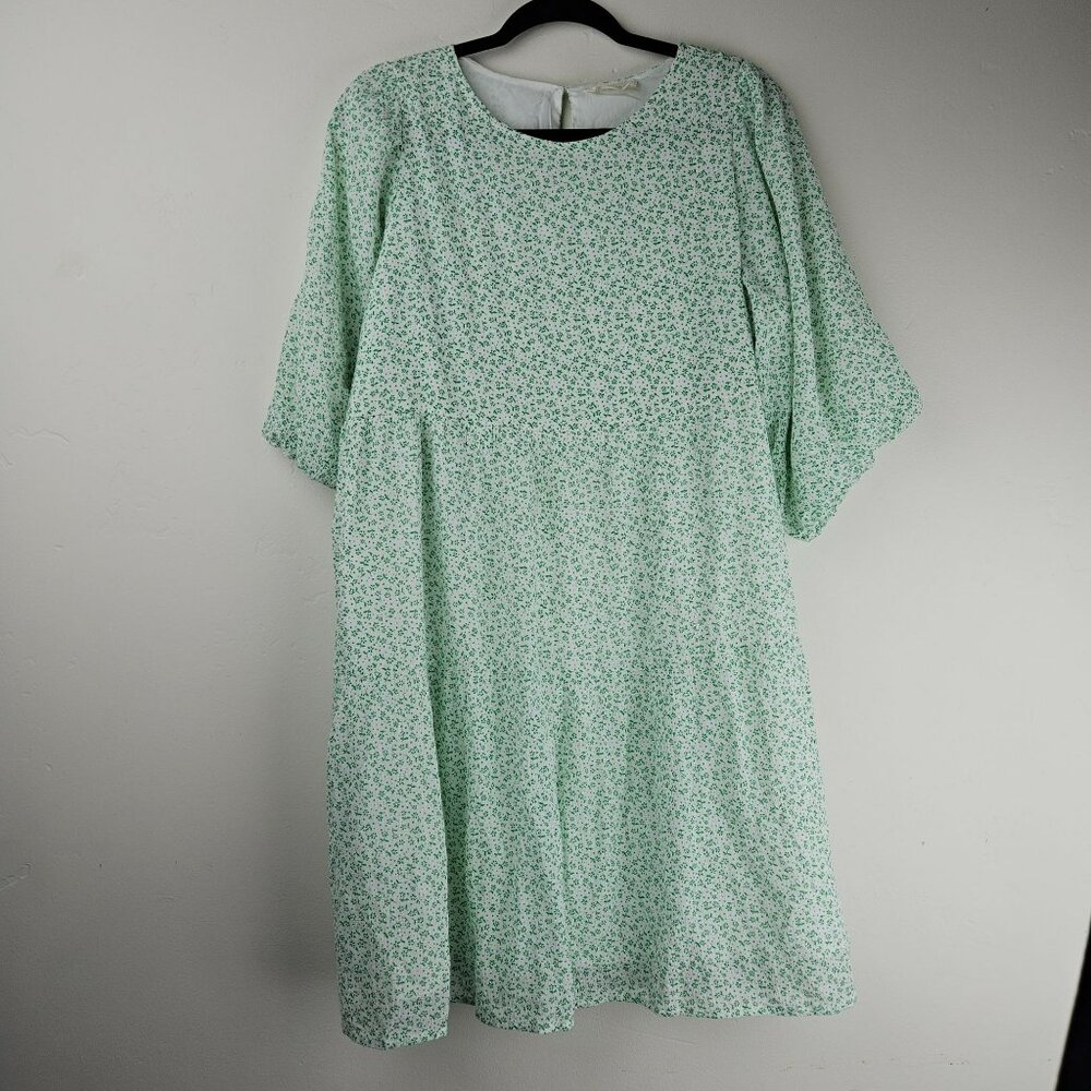 HOPE AVE Dress Prairie Boho Micro Floral Viscose 16 Tiered A Line